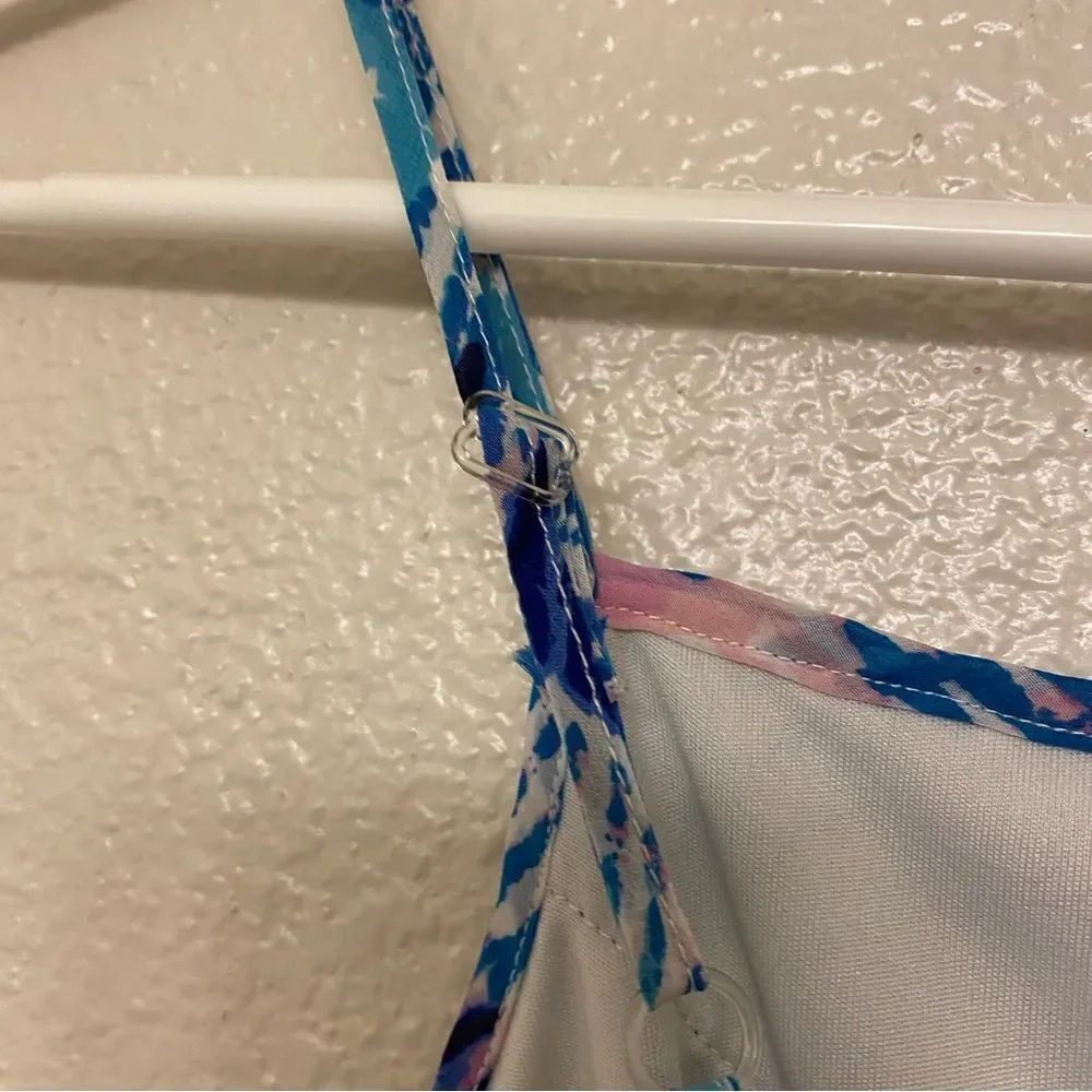 Children’s Place Girl long tie dye blue chiffon spaghetti strap dress long 10/12